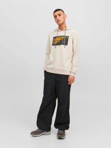 Jack & Jones Logo Mikina s kapucí -Moonbeam - 12242480