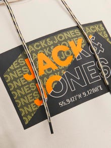 Jack & Jones Logo Hoodie -Moonbeam - 12242480