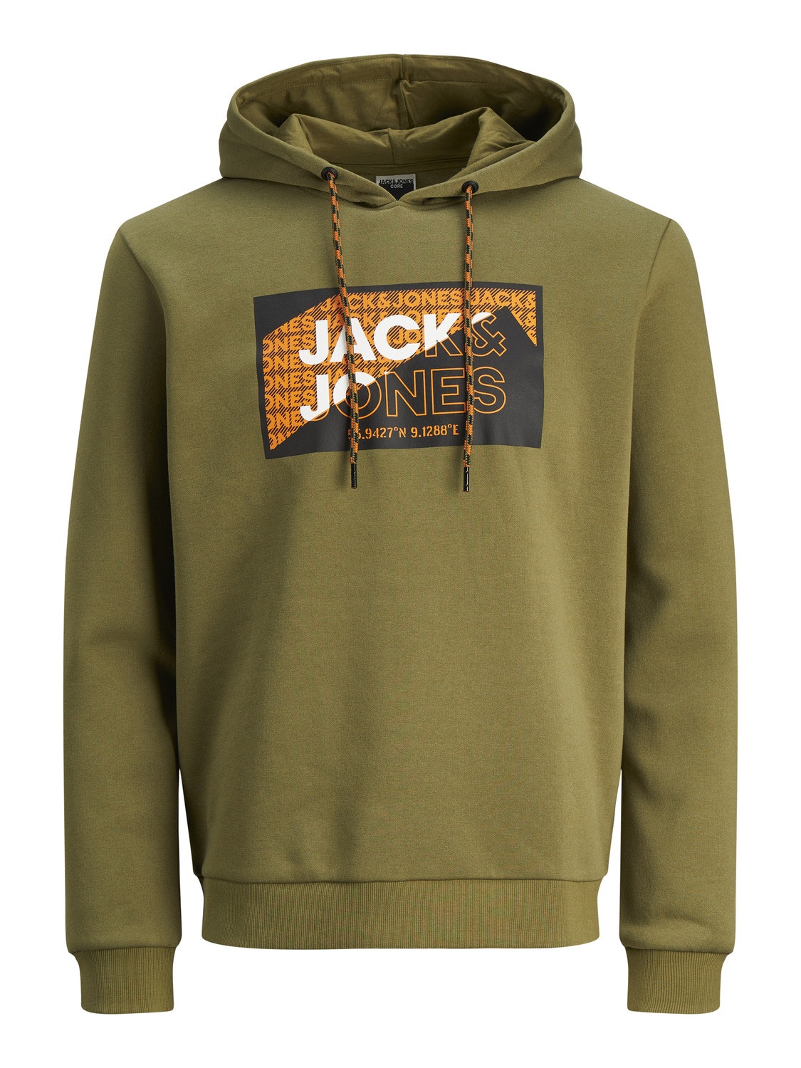 Jack & Jones Logo Hættetrøje -Olive Branch - 12242480