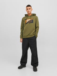 Jack & Jones Hoodie Logo -Olive Branch - 12242480