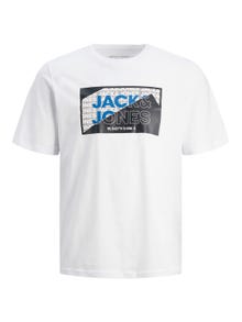 Jack & Jones Logo O-hals T-skjorte -White - 12242492