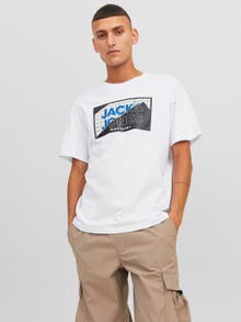 Jack & Jones Logo Ronde hals T-shirt -White - 12242492