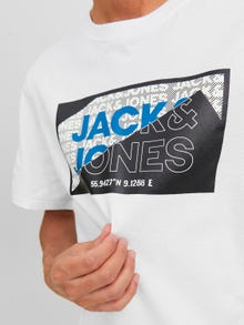 Jack & Jones Logo Pyöreä pääntie T-paita -White - 12242492