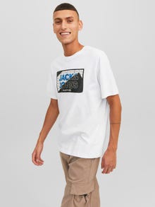 Jack & Jones Logo Ronde hals T-shirt -White - 12242492
