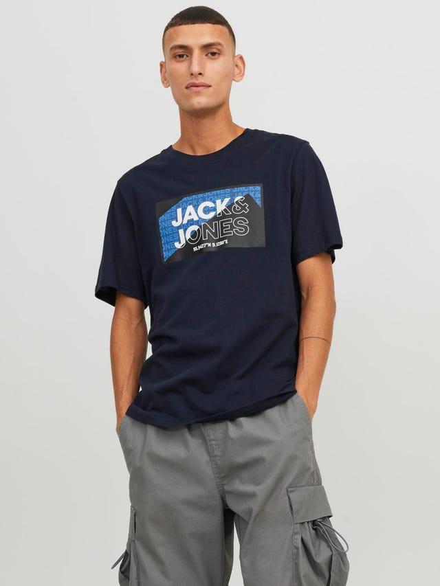 Jack & Jones Logo Kruhový výstřih Tričko - 12242492