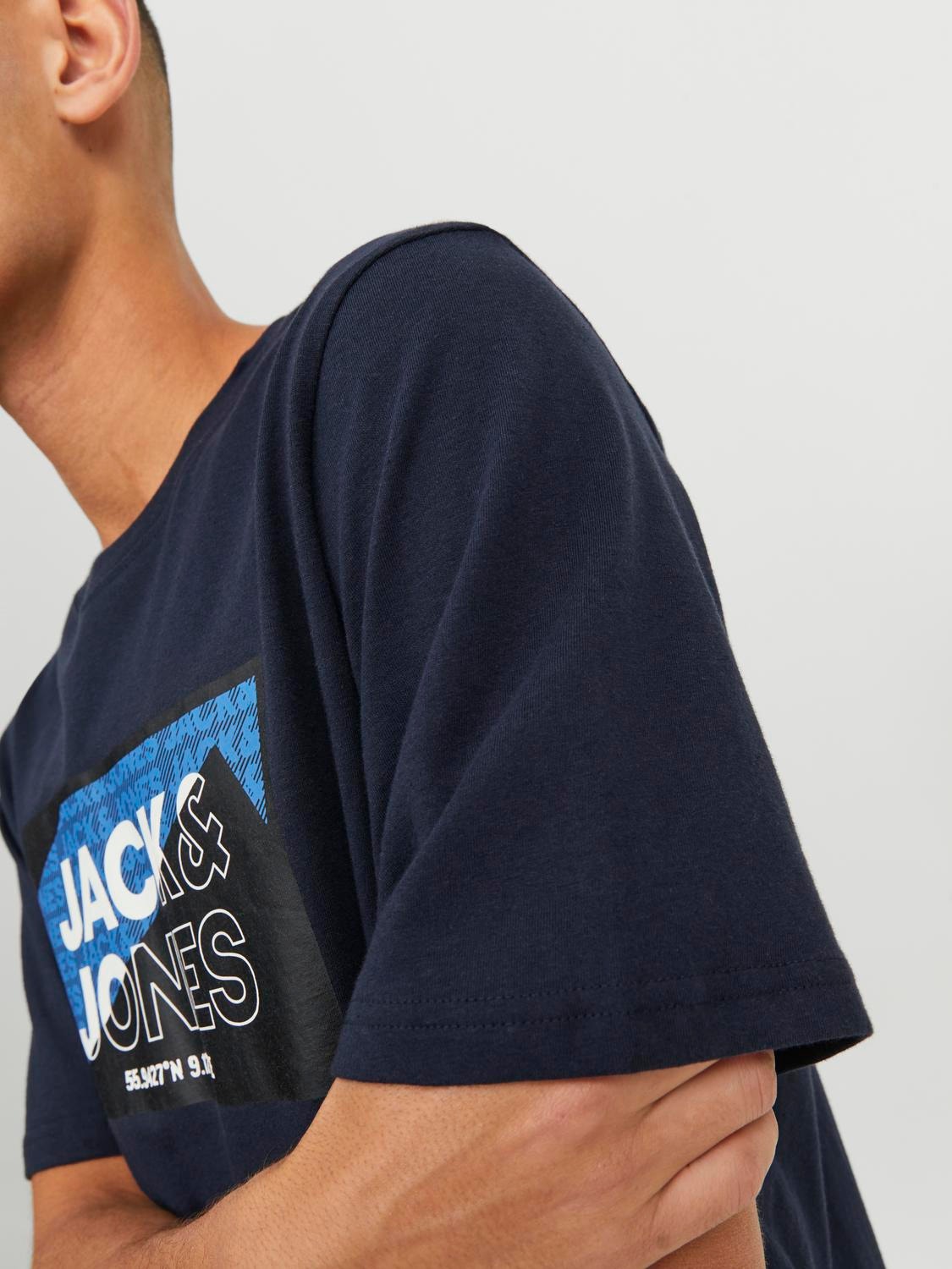 Jack & Jones Logo Ronde hals T-shirt -Navy Blazer - 12242492