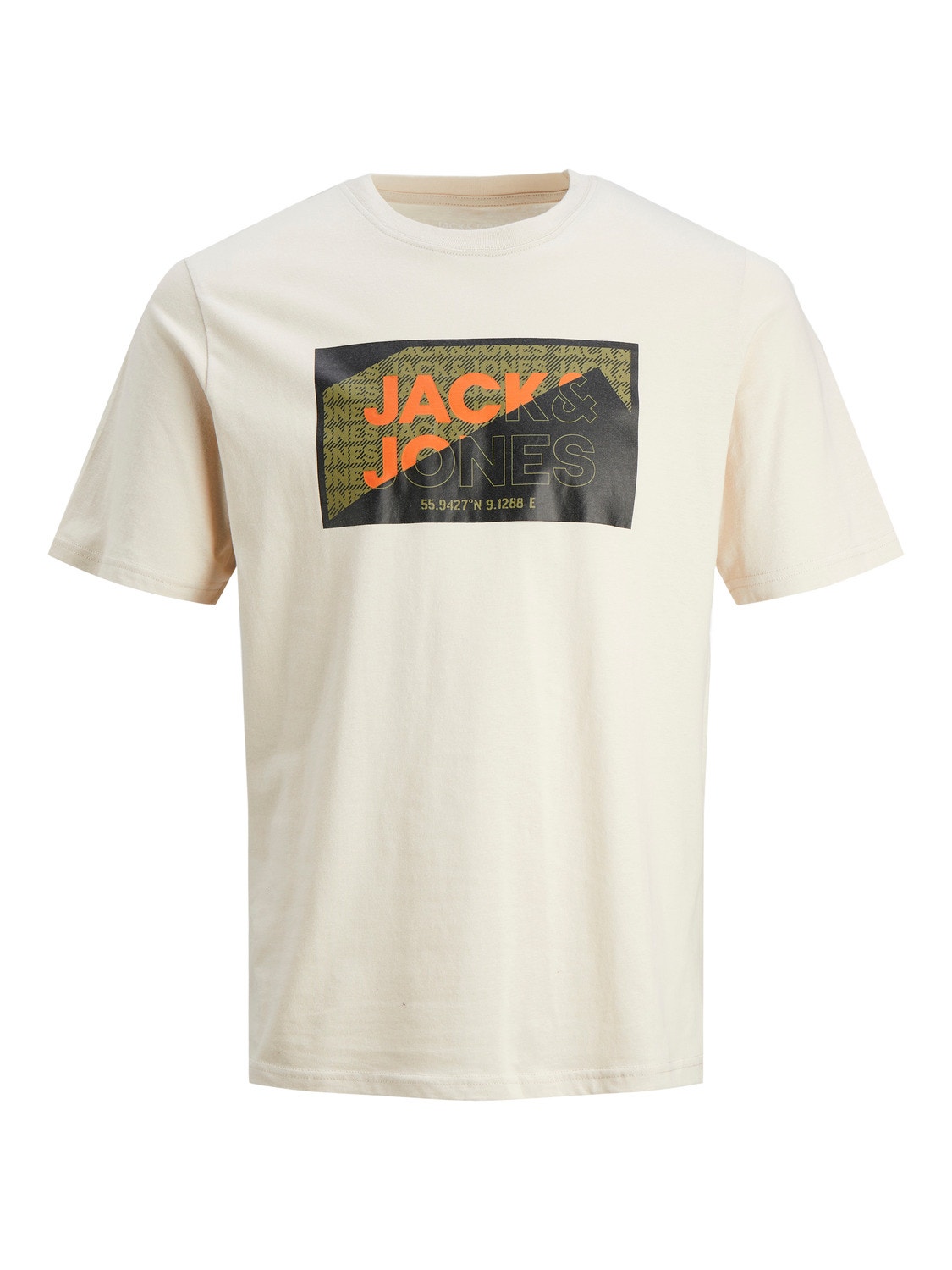 Jack & Jones Logo Pyöreä pääntie T-paita -Moonbeam - 12242492