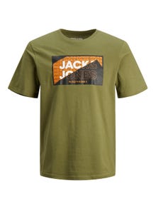 Jack & Jones Logo Rundhals T-shirt -Olive Branch - 12242492