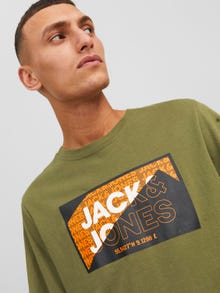 Jack & Jones T-shirt Logo Col rond -Olive Branch - 12242492