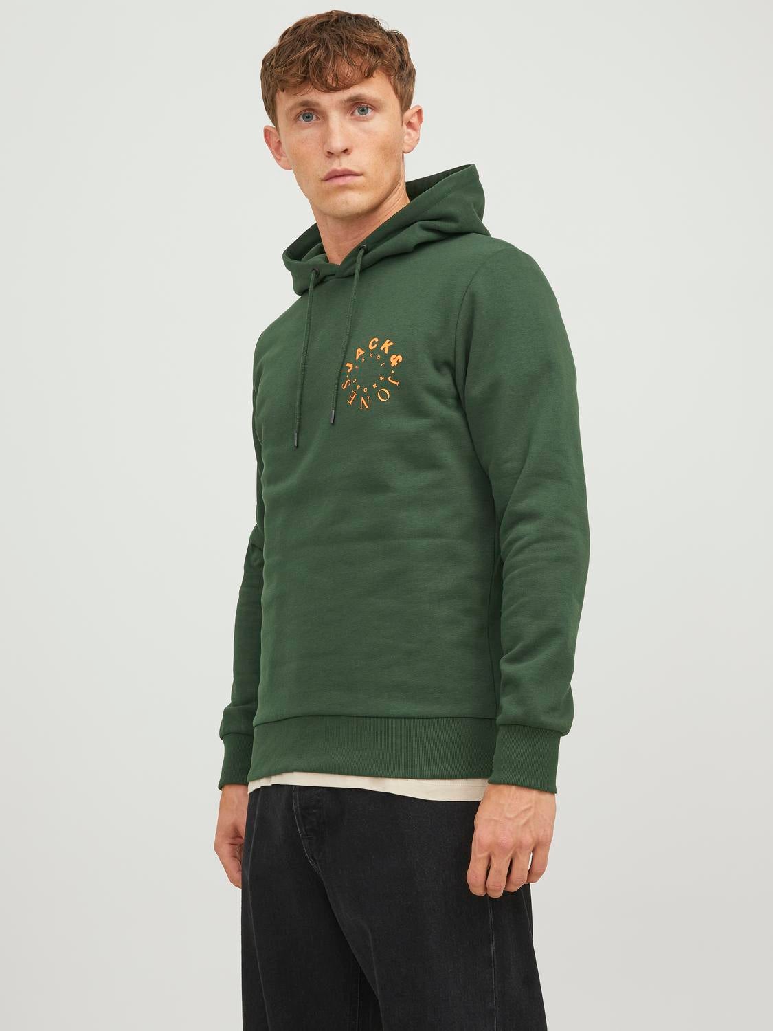 Printed Hoodie | Dark Green | Jack u0026 Jones®