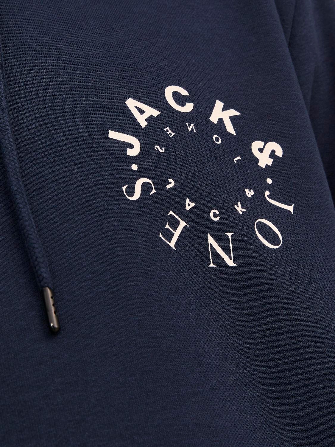 Jack & Jones Logo Hoodie -Navy Blazer - 12242543