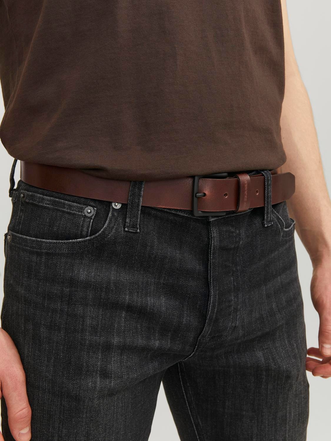 Jack & Jones Leather Belt -Brown Stone - 12242687