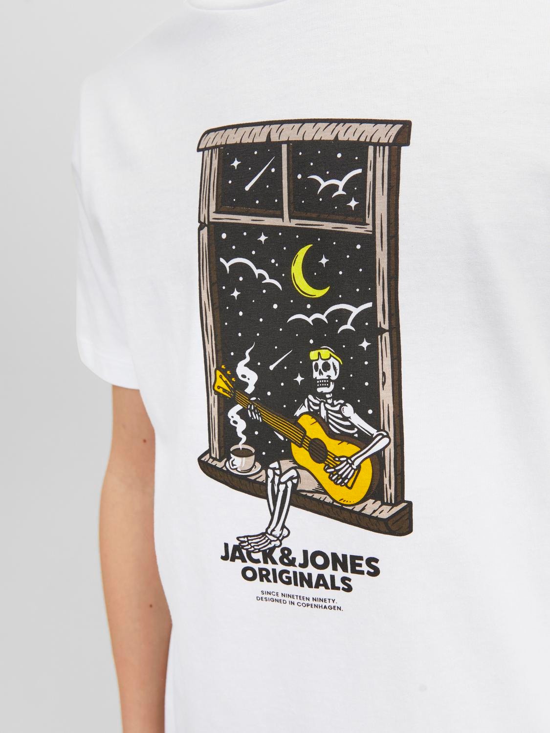 Jack & Jones Poikien Painettu T-paita -Bright White - 12242739