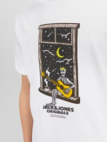 Jack & Jones Potištěný Tričko Junior -Bright White - 12242739