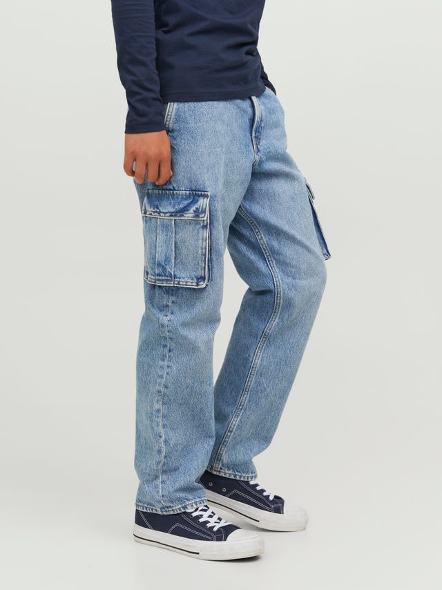 Jack & Jones Junior LOOSE FIT JUNIOR - Jeansshort - blue denim/lichtblauw denim Jack & Jones Junior LOOSE FIT JUNIOR - Jeansshort - blue denim/lichtblauw denim