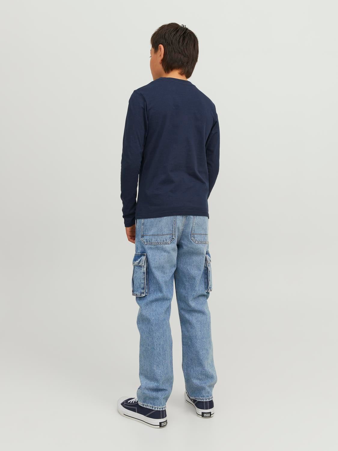 JJICHRIS JJCARGO SBD 311 Relaxed Fit Jeans For boys | Medium Blue 