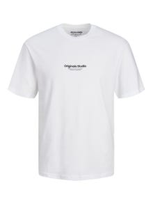 Jack & Jones Nadruk T-shirt Dla chłopców -Bright White - 12242827