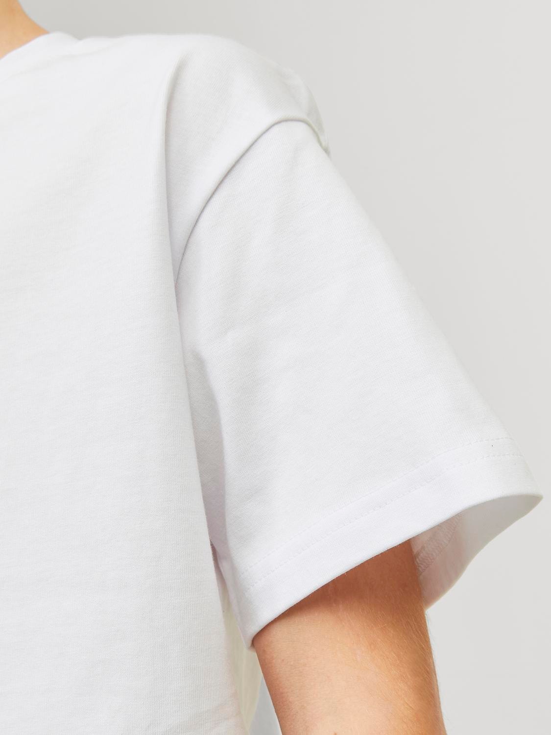 Jack & Jones Printet T-shirt Til drenge -Bright White - 12242827