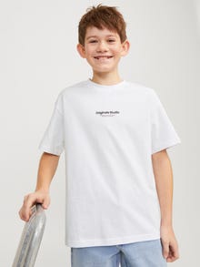 Jack & Jones Tryck T-shirt För pojkar -Bright White - 12242827