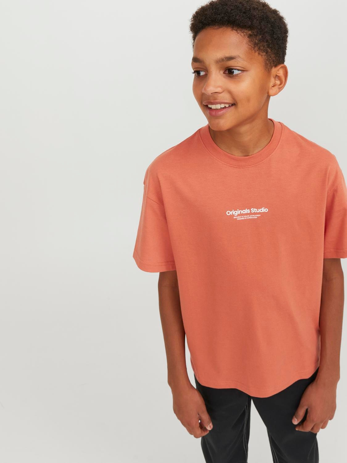 Jack & Jones Nadruk T-shirt Dla chłopców -Ginger - 12242827