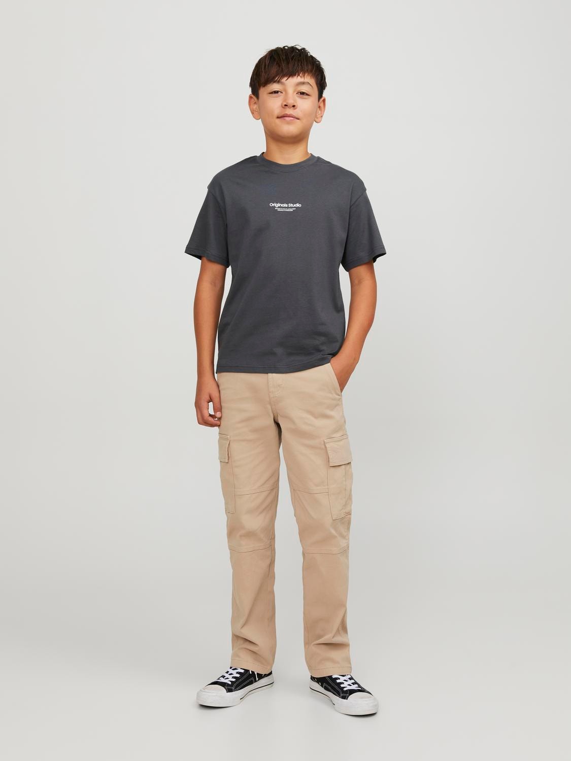 Jack & Jones Nyomott mintás Trikó Ifjúsági -Asphalt - 12242827