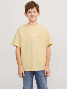 Jack & Jones Potištěný Tričko Junior -Italian Straw - 12242827