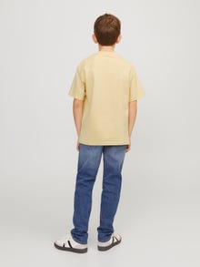 Jack & Jones Trykk T-skjorte For gutter -Italian Straw - 12242827