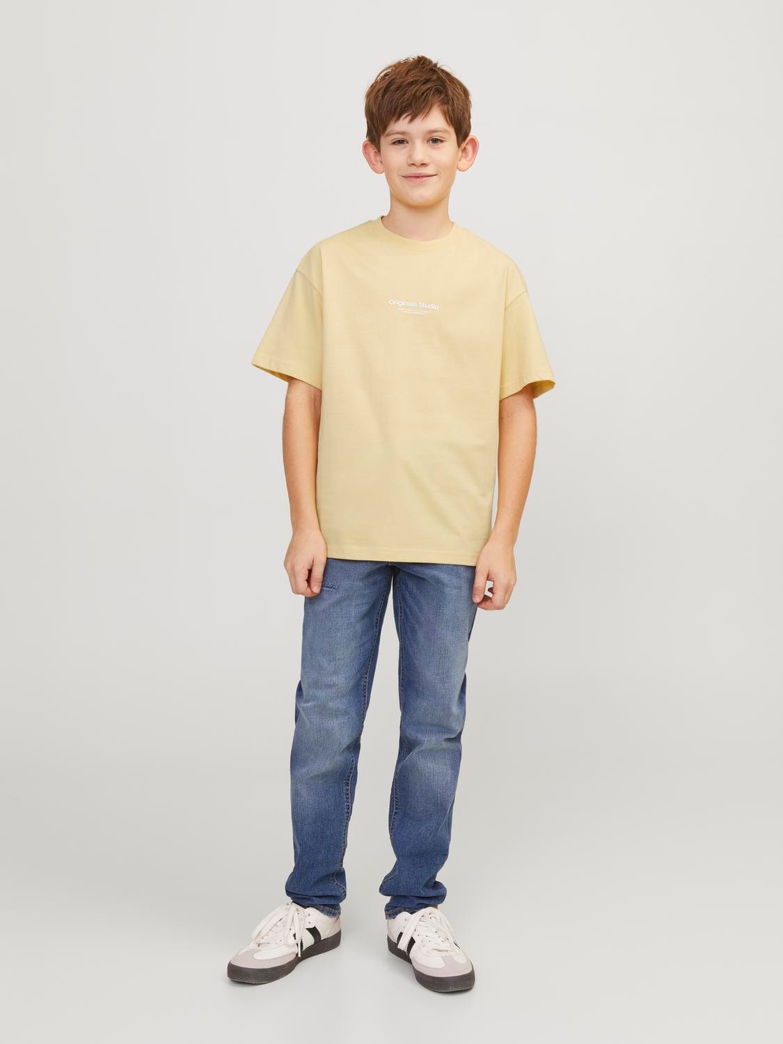 Jack & Jones Gedrukt T-shirt Voor jongens -Italian Straw - 12242827
