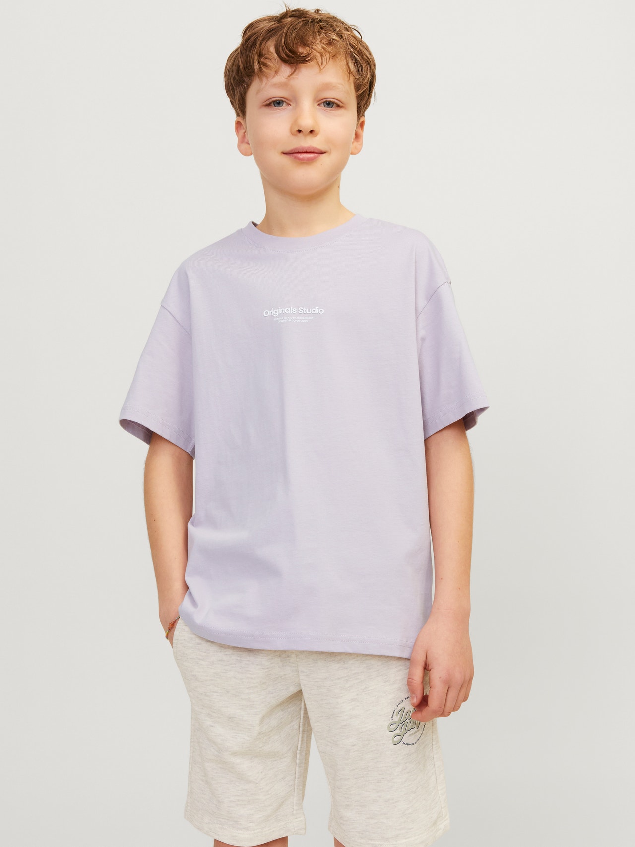 Jack & Jones T-shirt Estampar Para meninos -Lavender Frost - 12242827