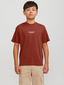 Jack & Jones Nadruk T-shirt Dla chłopców -Brandy Brown - 12242827