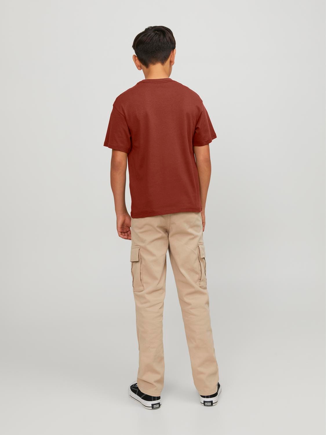 Jack & Jones Printed T-shirt For boys -Brandy Brown - 12242827