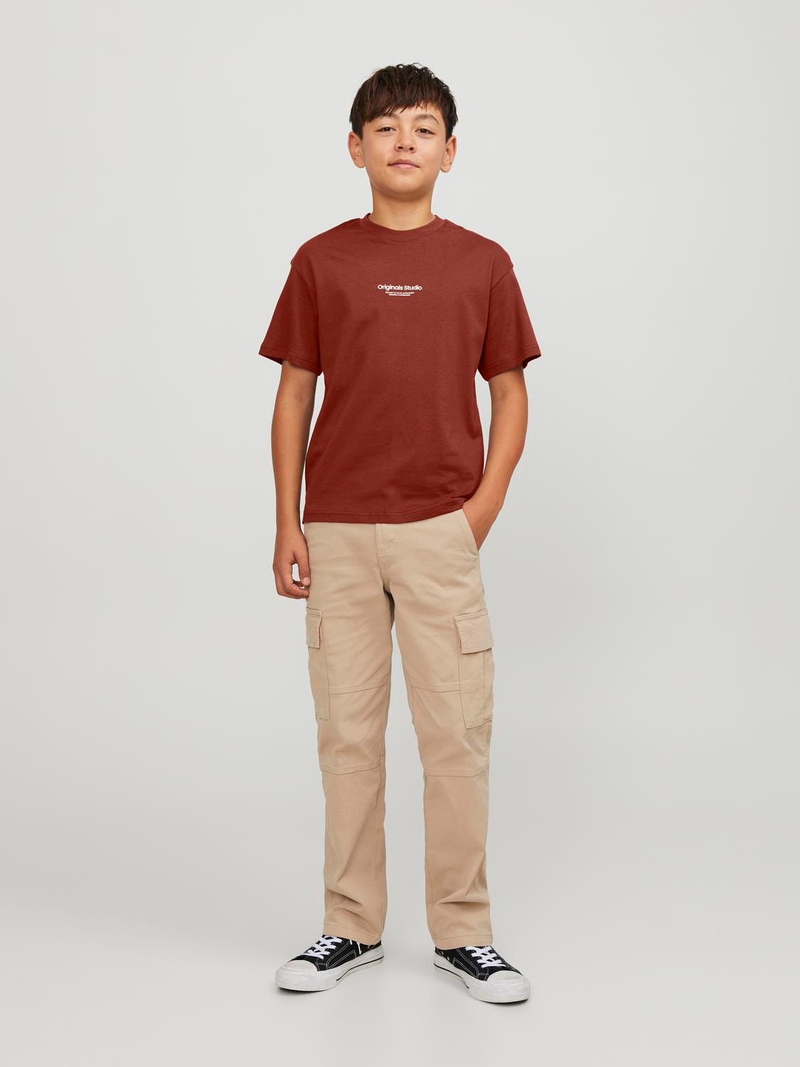 Jack & Jones Printed T-shirt For boys -Brandy Brown - 12242827