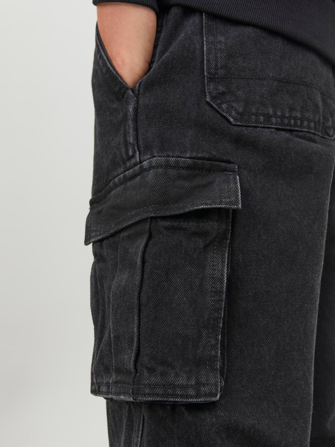 Jack & Jones JJICHRIS JJCARGO SBD 312 Jeans relaxed fit Para meninos -Black Denim - 12242828