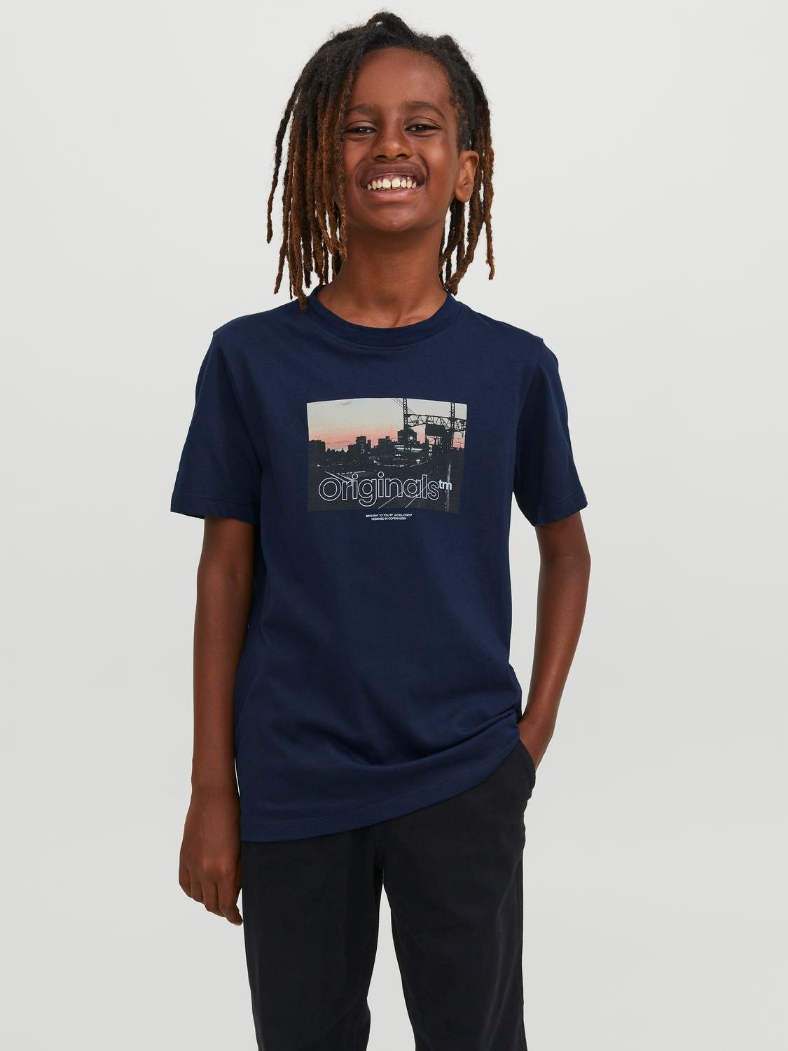 Jack & Jones Fotodruk T-shirt Voor jongens -Navy Blazer - 12242845