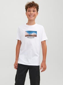 Jack & Jones Fotodruck T-shirt Für jungs -Bright White - 12242845