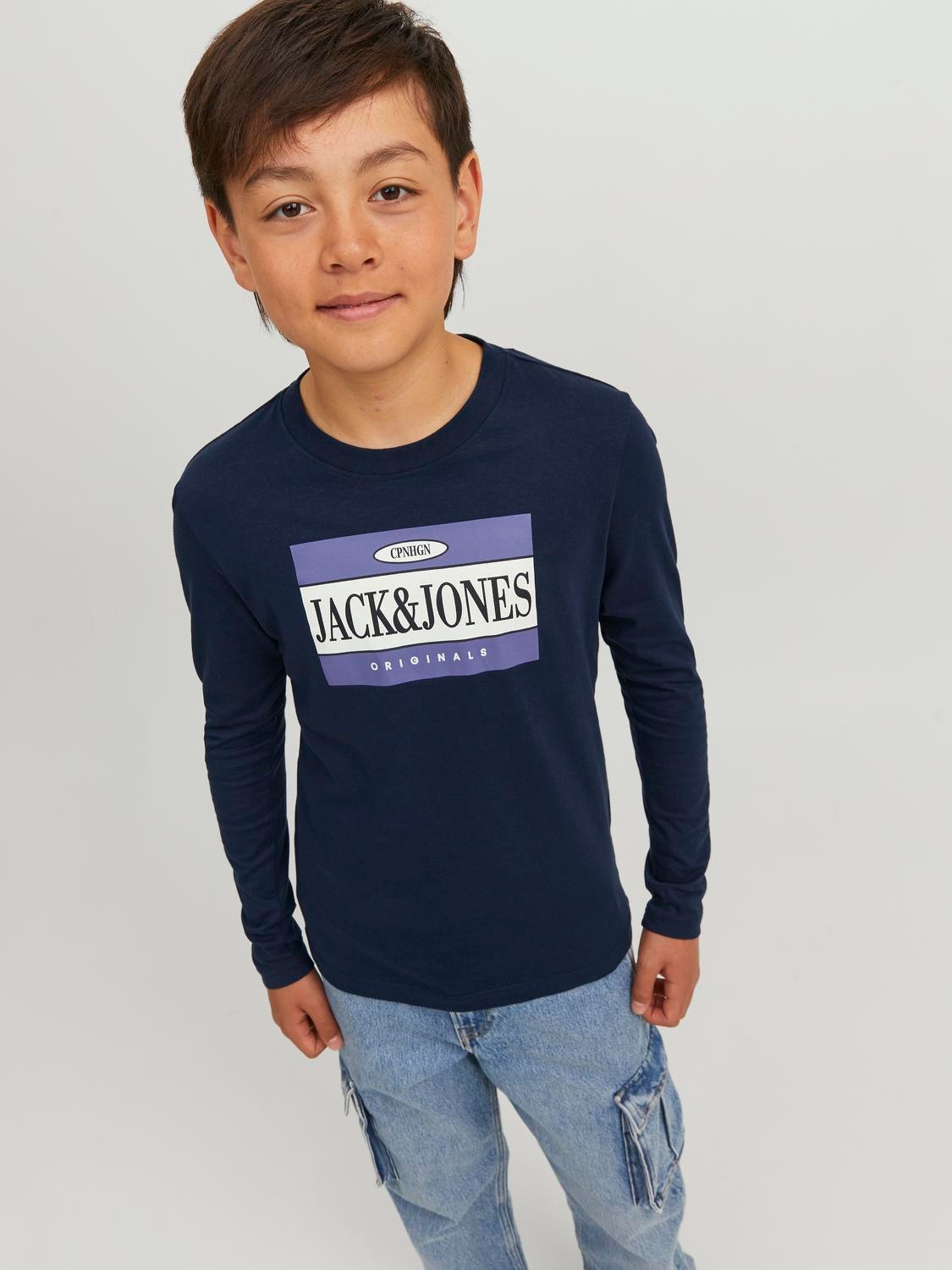 Jack & Jones Logo T-särk Junior -Navy Blazer - 12242855
