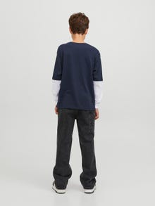 Jack & Jones Trykk T-skjorte For gutter -Navy Blazer - 12242861