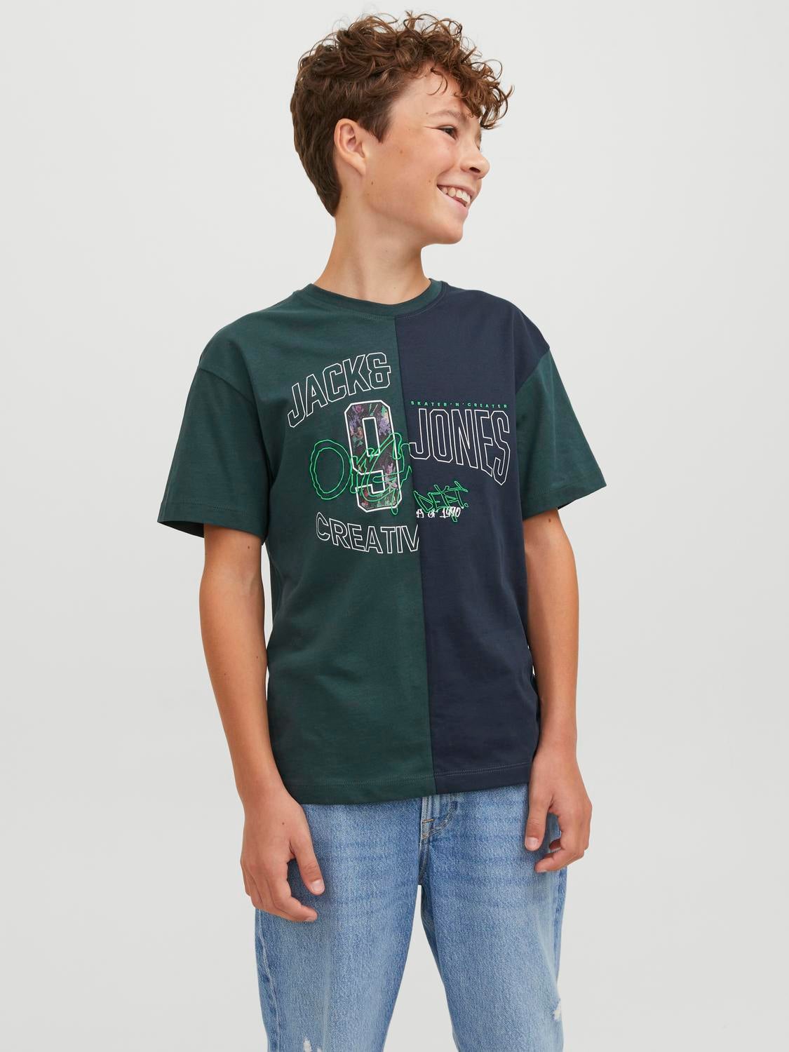 T-shirt Imprimé Pour Les Garçons - Jack & Jones - Modalova