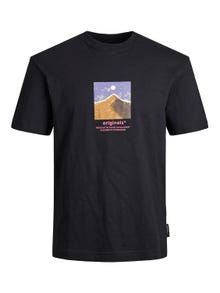 Jack & Jones Nadruk T-shirt Dla chłopców -Black - 12242872