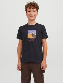 Jack & Jones Nadruk T-shirt Dla chłopców -Black - 12242872
