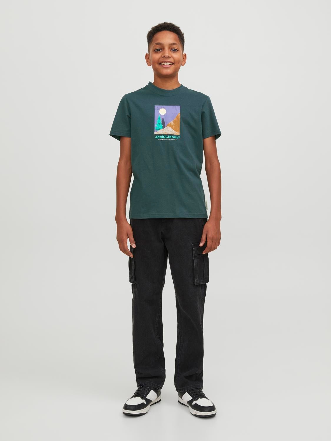 Camiseta Estampado Para chicos, Verde intermedio