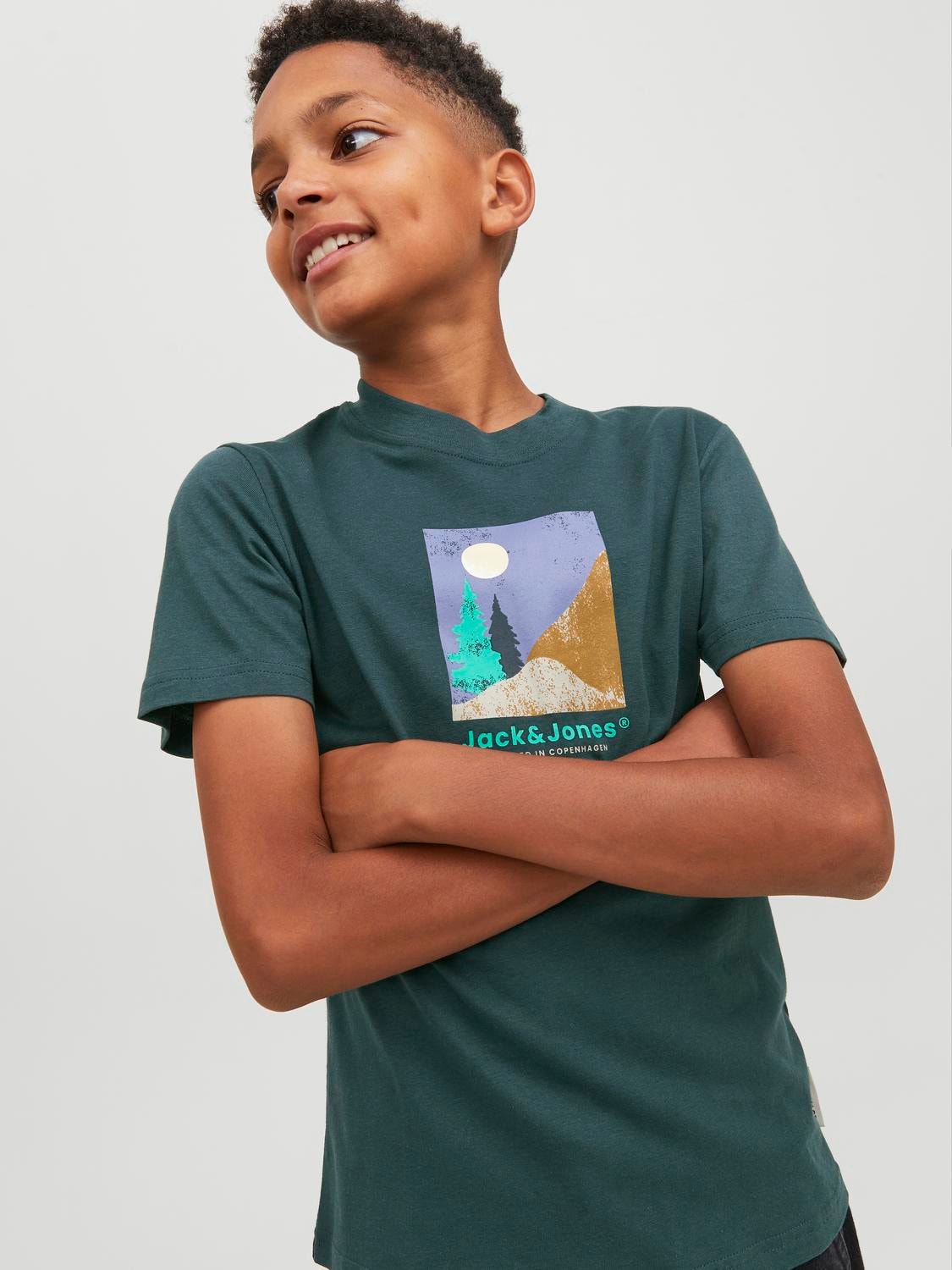Jack & Jones Nadruk T-shirt Dla chłopców -Magical Forest - 12242872