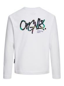 Jack & Jones Nyomott mintás Trikó Ifjúsági -Bright White - 12242879