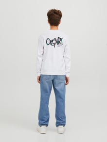 Jack & Jones Nyomott mintás Trikó Ifjúsági -Bright White - 12242879