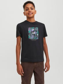 Jack & Jones Nadruk T-shirt Dla chłopców -Black - 12242883