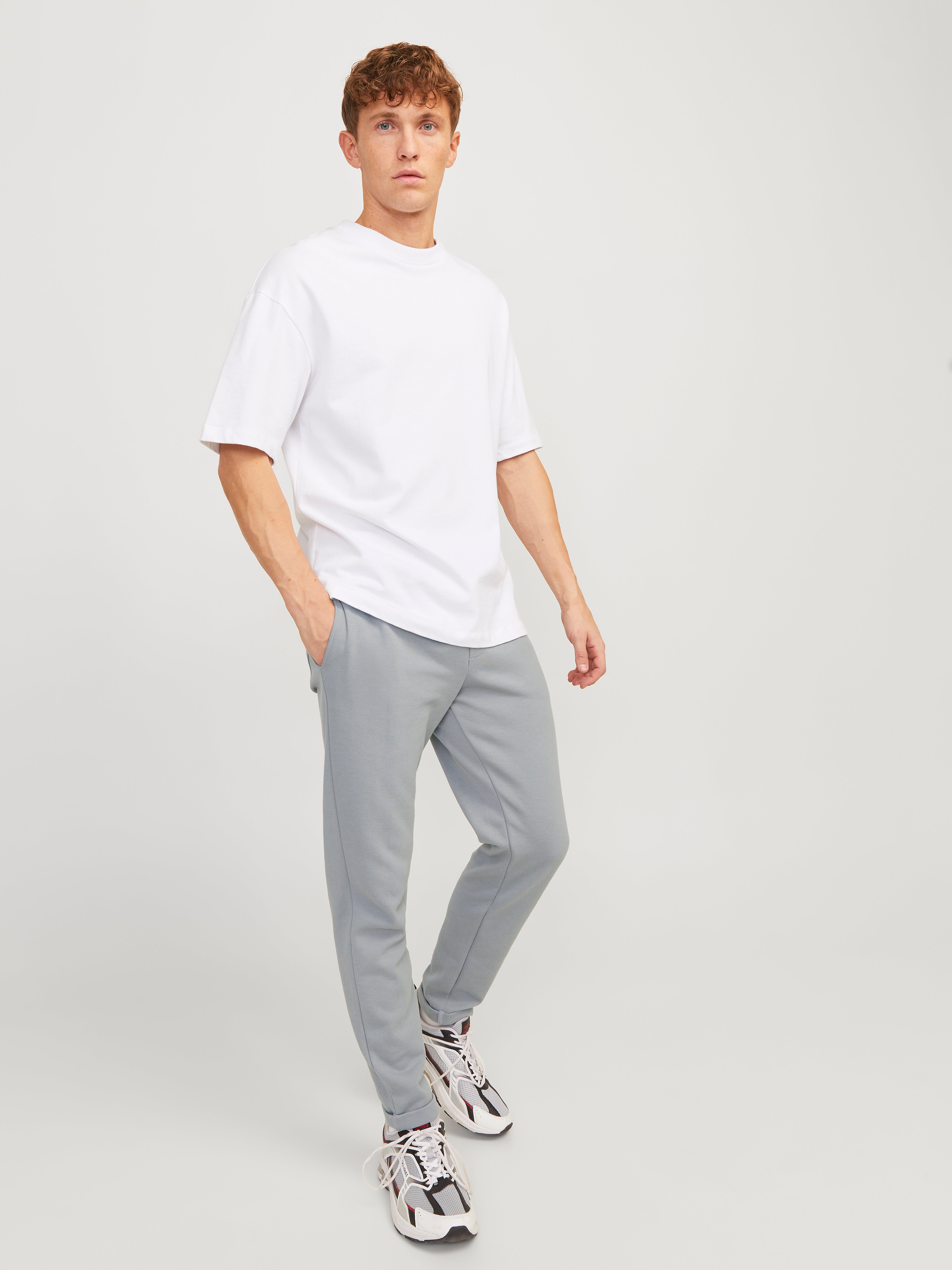 White on sale grey joggers