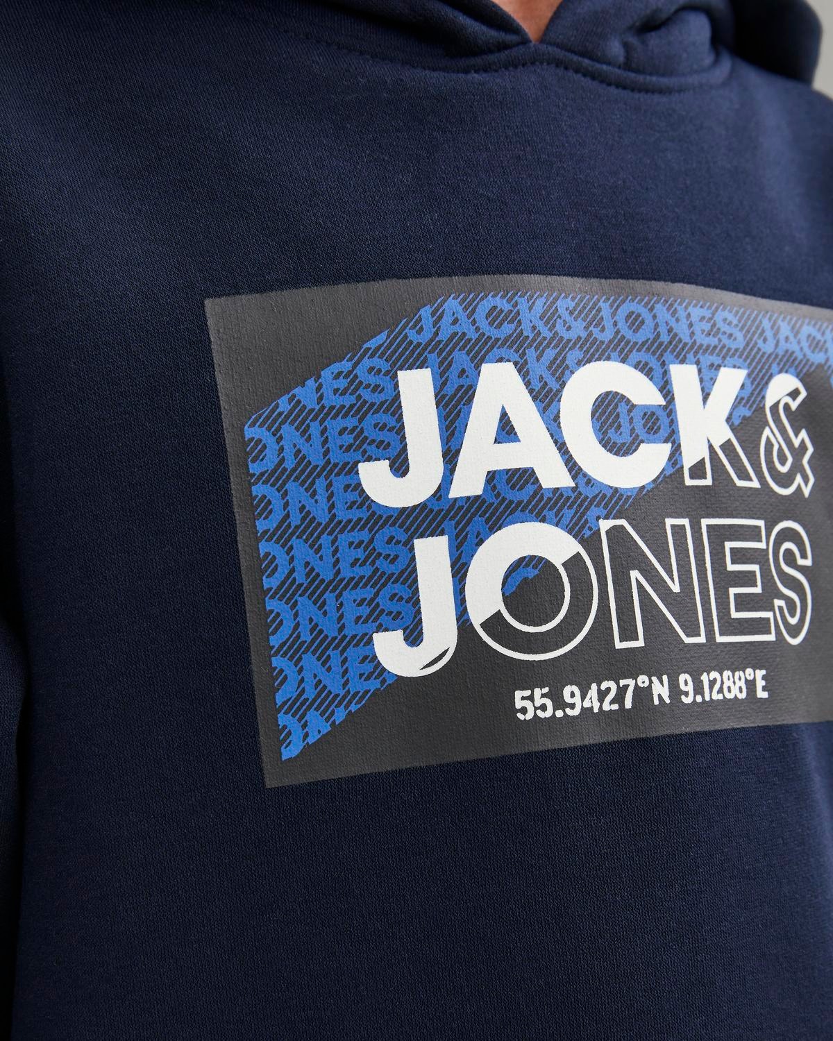 Jack & Jones Logo Hættetrøje Til drenge -Navy Blazer - 12242949