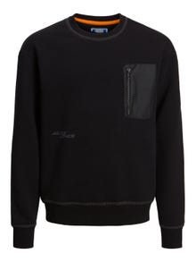 Jack & Jones Plain Crew neck Sweatshirt For boys -Black - 12242975
