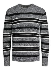 Jack & Jones Triibuline Meeskonnakaelusega džemper -Black - 12243000