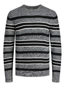 Jack & Jones W paski Sweter z dzianiny z okrągłym dekoltem -Black - 12243000